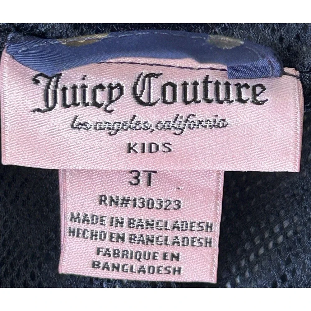 Juicy Couture Girls 3T Navy/Gold Heart Hooded Rain Jacket - New Without Tag